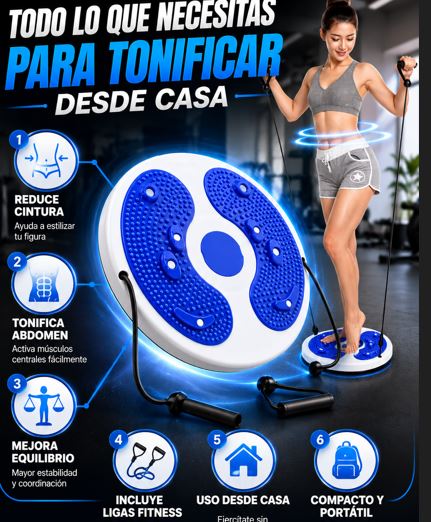 Disco giratorio con ligas para reducir cintura